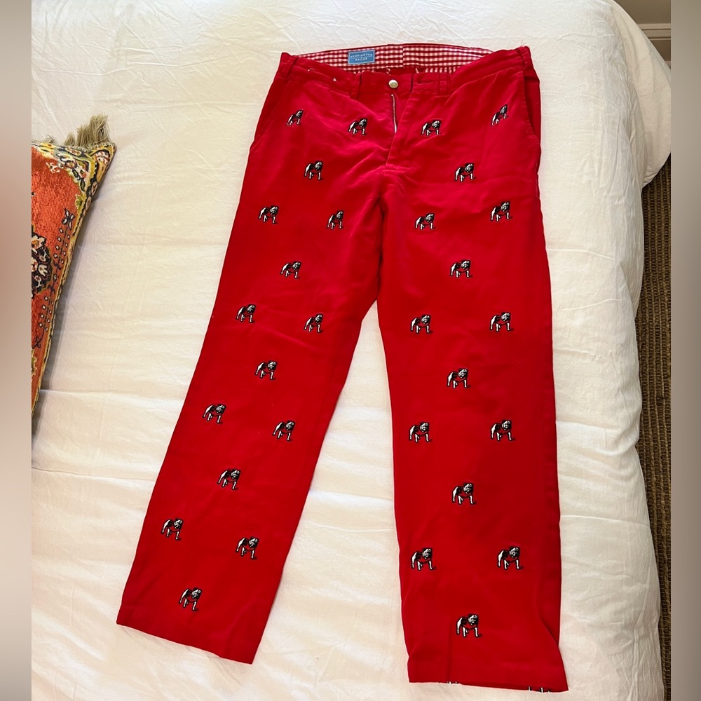 Pennington & Bailes Red Georgia Bulldog Stadium Pant Men’s size 34” x 28”